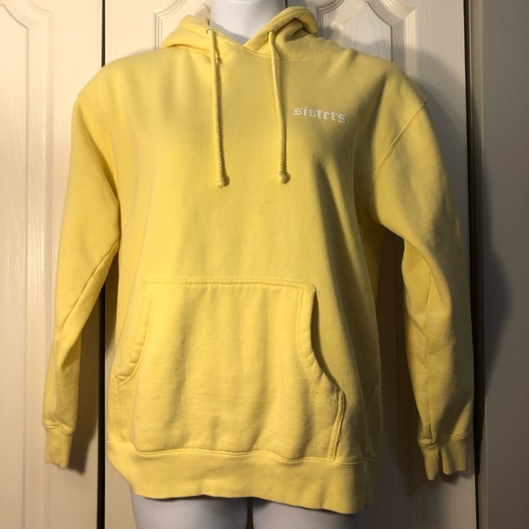 sisters apparel yellow hoodie